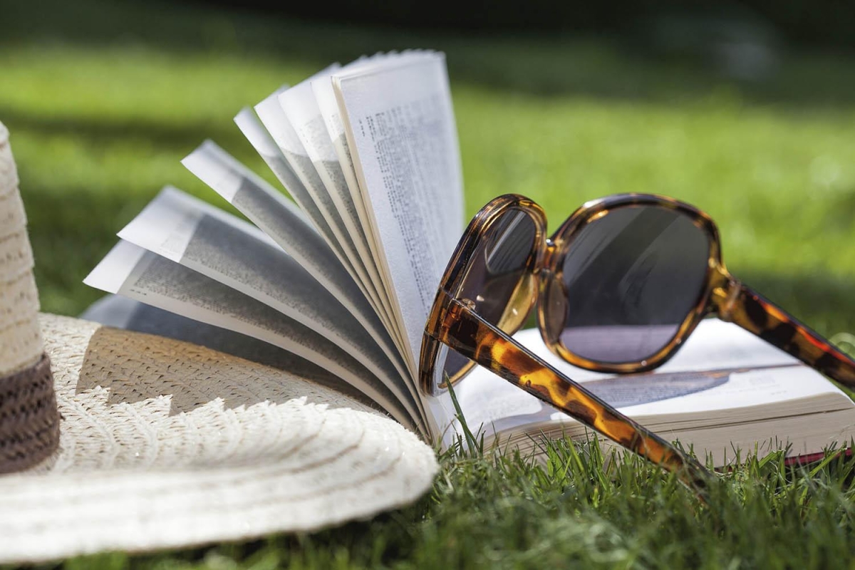 book on grass