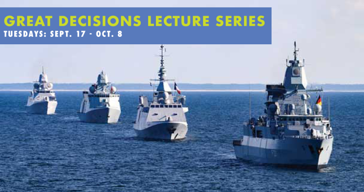 Promotional Image for the Great Decisions lecture series