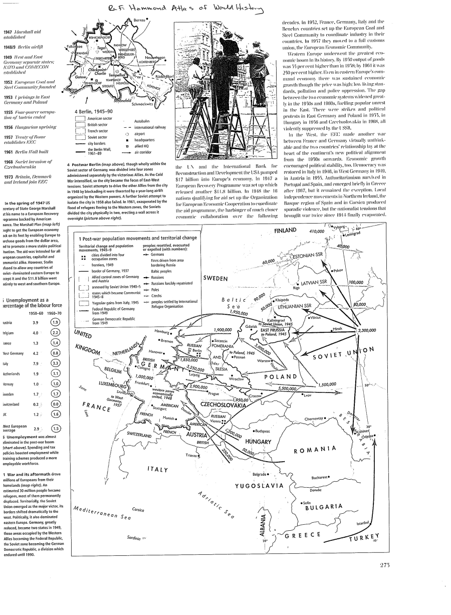 Post-War Population Movements and Territorial Change